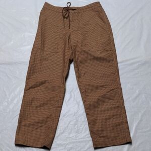 Roark Layover Pants Women's Brown Houndstooth Print Size 27 NWOT